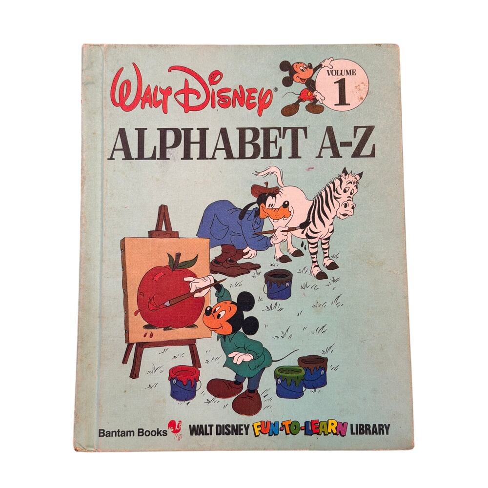 Vtg 1984 Walt Disney Alphabet A-Z vol 1 hardcover Book fun to learn library